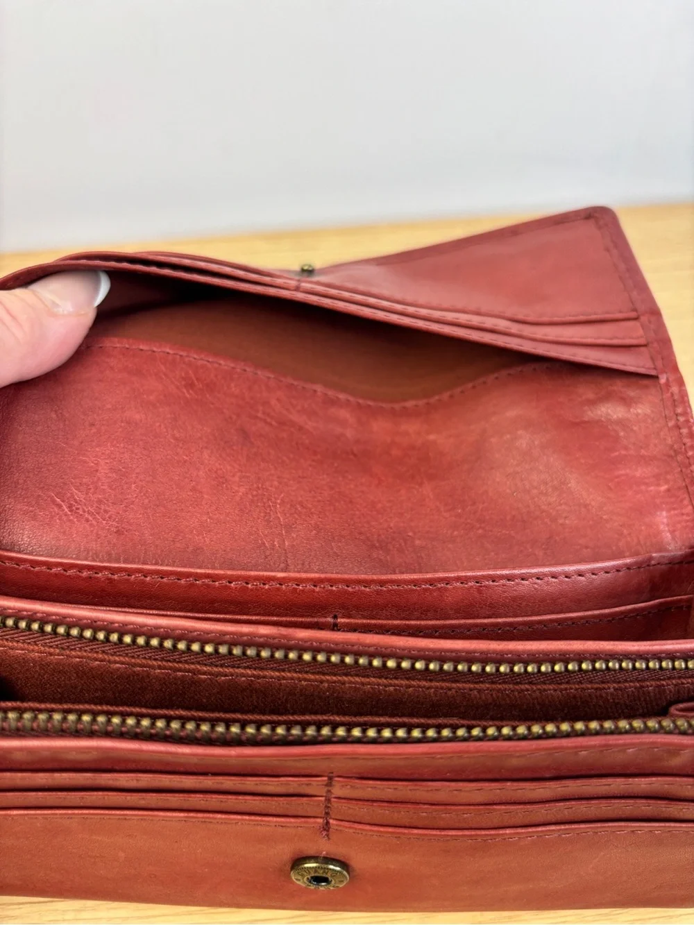 Vilenca‎ Holland Rich Red Basket Woven Leather Wallet “Vintage Leather” Collect.
